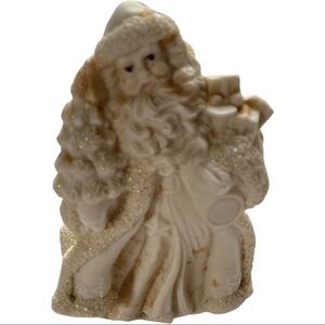 K’s Collection White Ceramic Father Christmas Santa Claus Figurine 6” H x 4” W